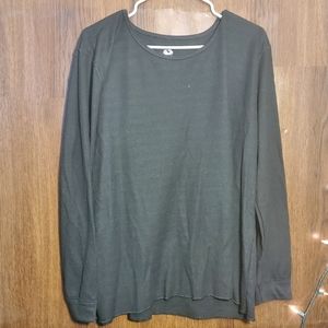 ❤️❤️❤️ Fruit of the Loom Black and White Thermal Long Sleeve Scoop Neck Shirt